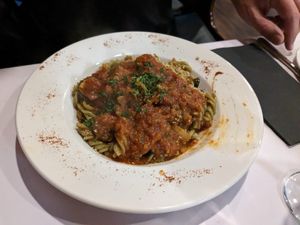 Tomato "meatball" pasta at Ottimo Ristorante Italiano in Hobart