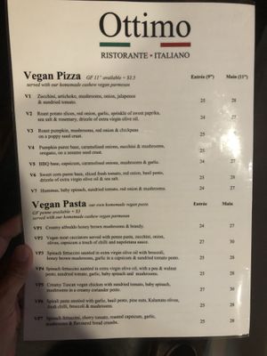 Dine in menu. They also have a take away menu that is a lot cheaper.   at Ottimo Ristorante Italiano in Hobart