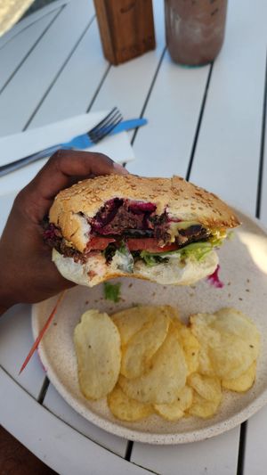 Beef less burger at Island Whole Foods in Cowes