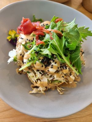 Japanese okonomoyaki at Island Whole Foods in Cowes