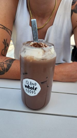 Chilli choc chai - good level of sweet, on the milkier side at Island Whole Foods in Cowes