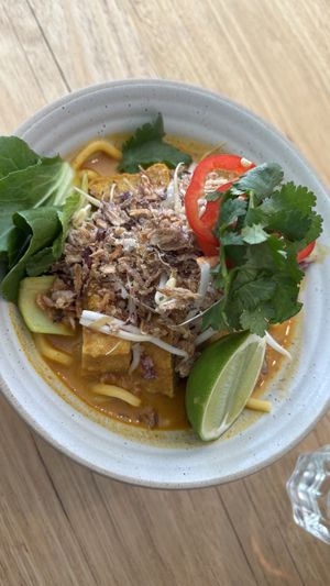 Laksa delicious and filling   at Island Whole Foods in Cowes
