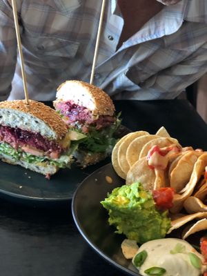 Nachos and non beef burger at Island Whole Foods in Cowes