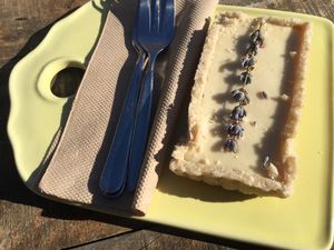 Raw Lemon and Lavender Tart at Island Whole Foods in Cowes