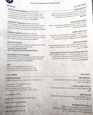 Menu page 1 at Island Whole Foods in Cowes