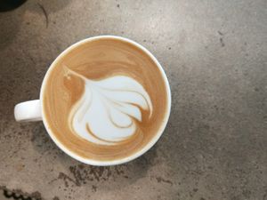 Cashew mylk latte at Island Whole Foods in Cowes