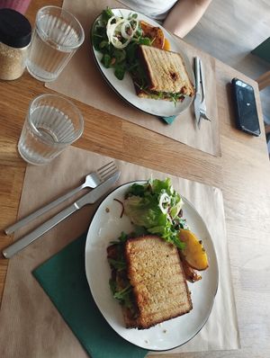 Onion sandwhich....soooo good at Paper Plane in Nice