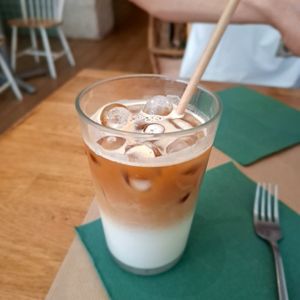 Iced latte at Paper Plane in Nice