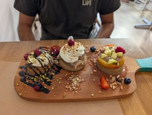 3 pancakes platter at Paper Plane in Nice