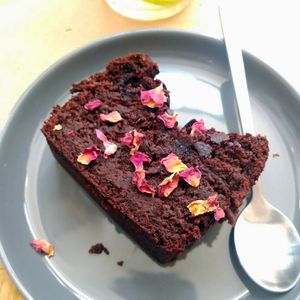 Chocolate cake at Paper Plane in Nice