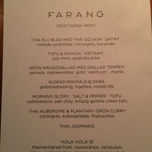 vegan tasting menu at Farang in Stockholm
