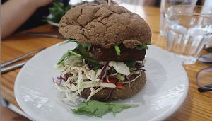 tofu burger at Ayla's Cafe in Adelaide