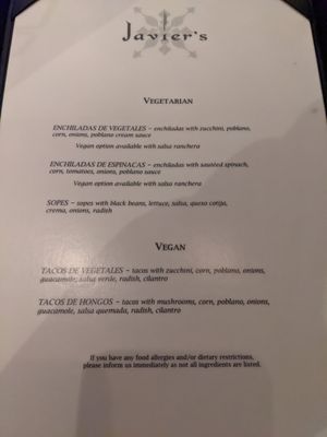 Vegan and veggie menu at Aria Hotel - Julian Serrano Tapas in Las Vegas