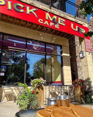 Outside at Pick Me Up Cafe in Chicago