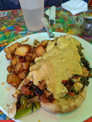 Vegan Benedict at Pick Me Up Cafe in Chicago