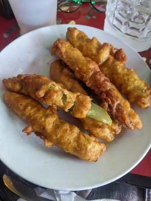 fried pickles  at Pick Me Up Cafe in Chicago