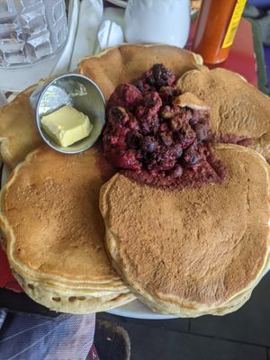 berry pancakes  at Pick Me Up Cafe in Chicago