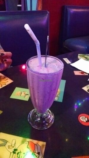 4-berry vegan milkshake. at Pick Me Up Cafe in Chicago