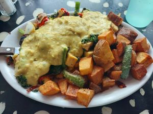 Vegan Benedict at Pick Me Up Cafe in Chicago