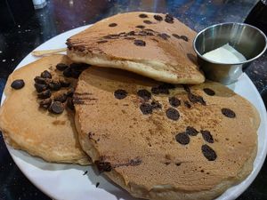 Chocolate chip pancakes at Pick Me Up Cafe in Chicago
