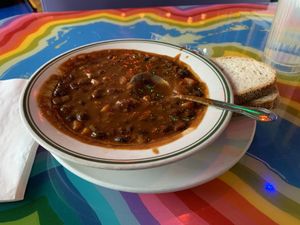 Vegan chili  at Pick Me Up Cafe in Chicago
