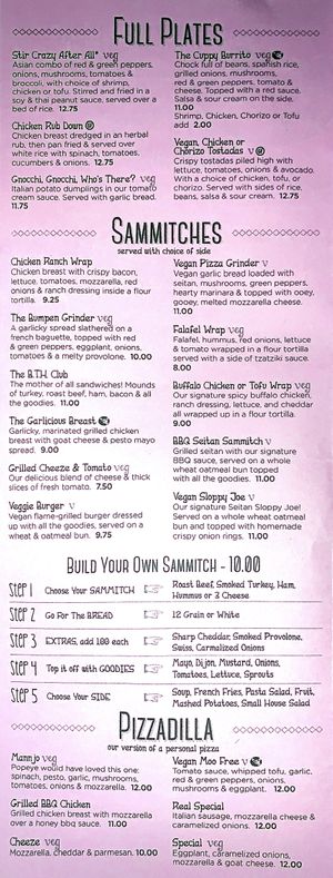 Menu 1 at Pick Me Up Cafe in Chicago