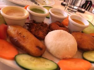 selection of starters all vegan  at Dinithi Restaurant Ury in Newcastle Upon Tyne
