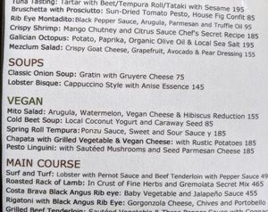 Vegan Menu at Mito  in Zihuatanejo