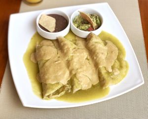 Enchiladas Suizas Veganas at Mito  in Zihuatanejo