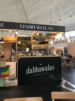 The stand is inside the Markthalle near the train station.  at Dabbawalas in Basel