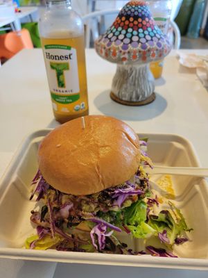 Crispy Artichoke Burger....amazing! at Organically Twisted in Naples