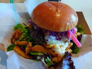 The Black Jack Mac Attack Burger at Organically Twisted in Naples