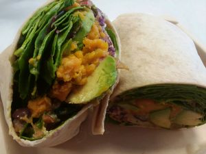 Avo loco wrap. I asked for vegan dressing in it. at Organically Twisted in Naples