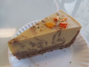 A dessert special: raw vegan pumpkin cinnamon "cheese"cake at Organically Twisted in Naples