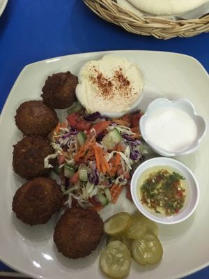 Falafel platter  at Gallery House of Hummus in Koh Phangan