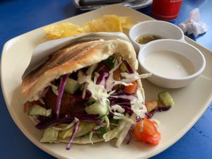 Felafel sandwich  at Gallery House of Hummus in Koh Phangan