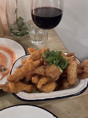 Oyster mushroom tempura   at ManaMana in Amsterdam