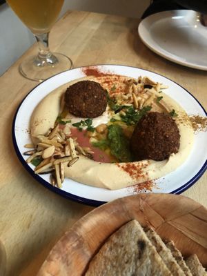 Hummus and falafel  at ManaMana in Amsterdam