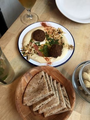 Hummus and falafel  at ManaMana in Amsterdam