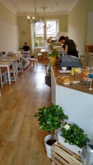 nice seating at Organic Delicious Cafe in Edinburgh