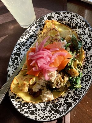Crepe Florentine  at Veg Cafe in Sacramento
