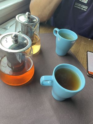 El Diablo tea & Abundance of Happiness  at Veg Cafe in Sacramento