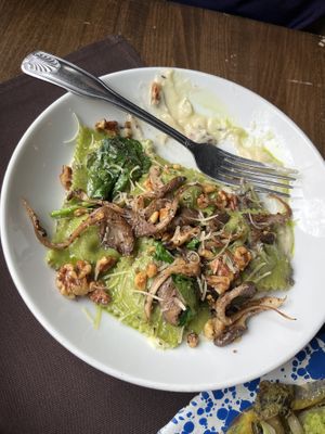 Mushroom Ravioli on special. The chef needs to add this one to the menu. If you’ve got a chance to try it, do so!!!  at Veg Cafe in Sacramento