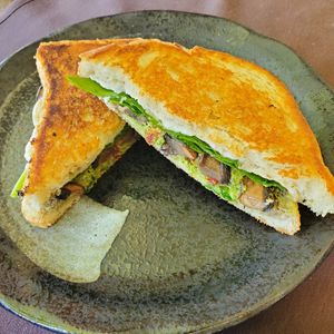 Mushroom panini on daily special at Veg Cafe in Sacramento