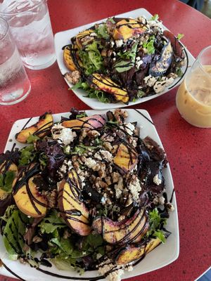 feta grilled peach salad😋the perfect brunch!  at Veg Cafe in Sacramento