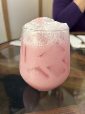 Raspberry Italian soda  at Veg Cafe in Sacramento