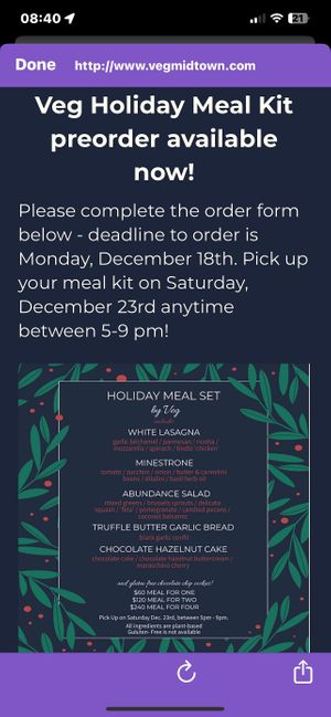 they offer this for Thanksgiving and Christmas 😃  at Veg Cafe in Sacramento