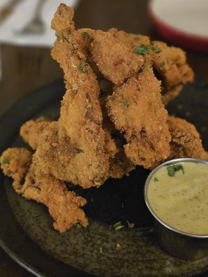 Mushroom Calamari #Veganuary at Veg Cafe in Sacramento