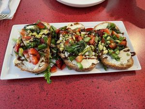 Spring Bruschetta  at Veg Cafe in Sacramento