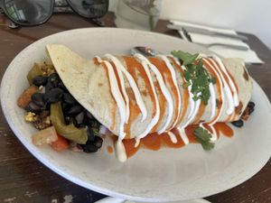 Breakfast burrito without the curry sauce - yum!  at Veg Cafe in Sacramento